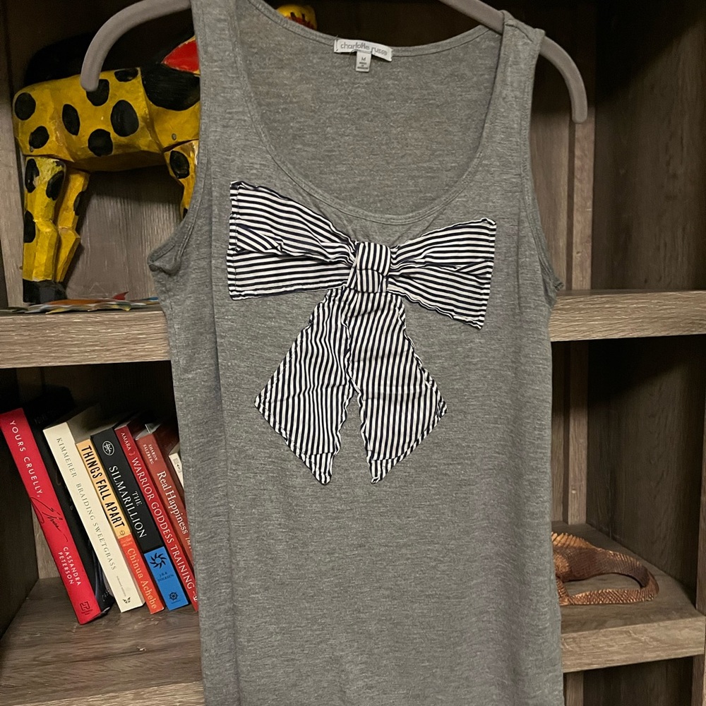 Gray Bow Tank Top